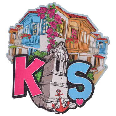 Myros - Kas Themed Wooden Customised 2D Souvenir Fridge Magnet