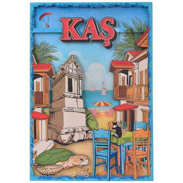 Myros - Kas Themed Wooden Customised Door Sign Board 200x290 Mm