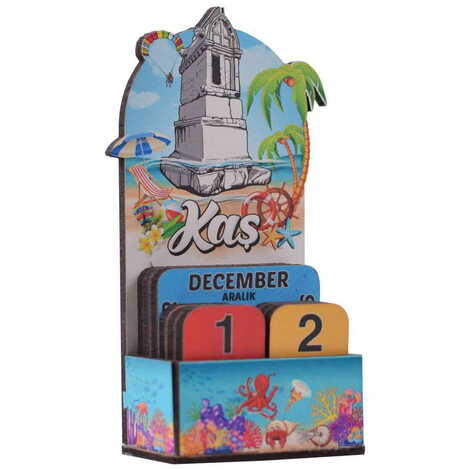 Kas Themed Wooden Table Calendar