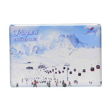 Kayseri Themed Epoxy Dome Rectangle Souvenir Fridge Magnet 80x55 cm - 27