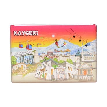 Kayseri Themed Epoxy Dome Rectangle Souvenir Fridge Magnet 80x55 cm - 32