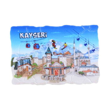 Toptan Kayseri Temalı Uv Baskılı Mozaik Magnet 80x50 mm - Thumbnail