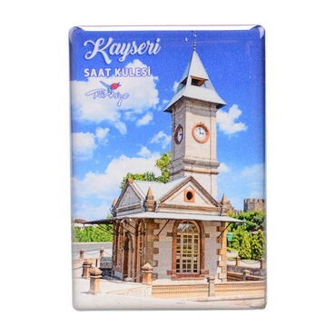 Myros - Kayseri Themed Epoxy Dome Rectangle Souvenir Fridge Magnet 80x55 cm