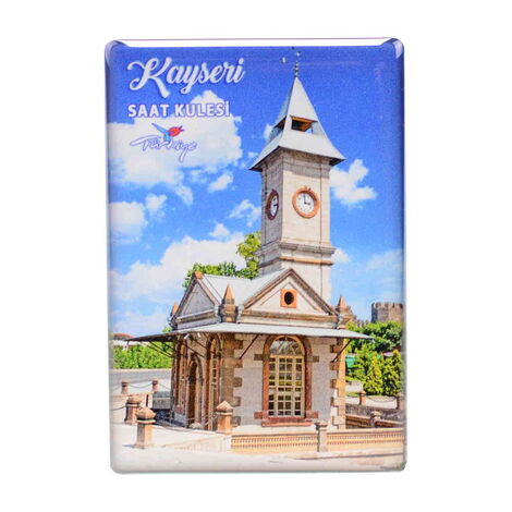 Kayseri Themed Epoxy Dome Rectangle Souvenir Fridge Magnet 80x55 cm