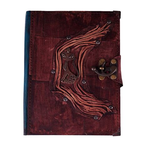 Toptan Kedi Temalı Büyük Boy Deri Defter - 5