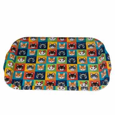 Cat Themed Double Sided Printed Tray 23x30 cm - Standart - 2