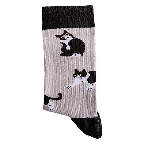 Kedi Temalı Desenli Soket Çorap - 1