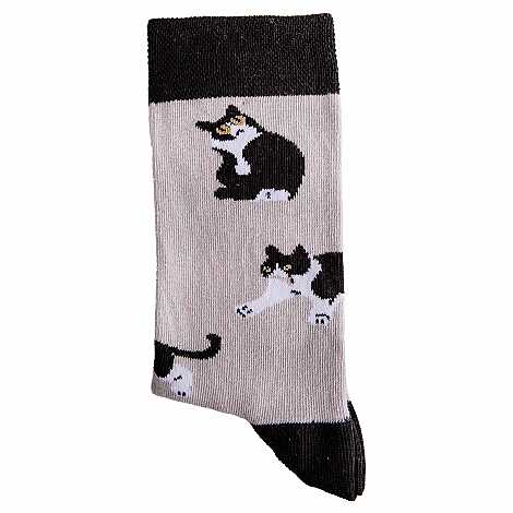 Kedi Temalı Desenli Soket Çorap - 3
