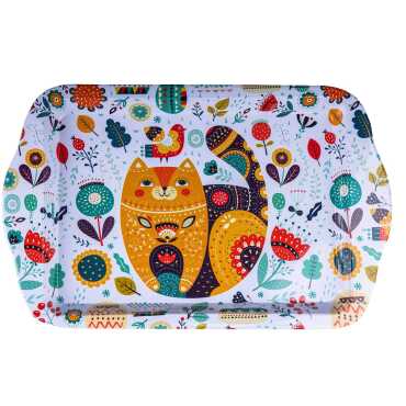 Kedi Temalı Mini Tepsi Çift Yön Baskılı - 3