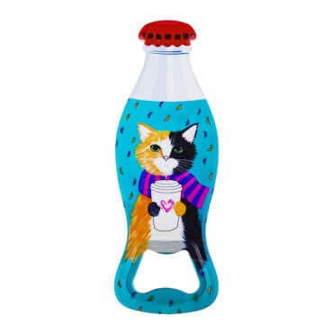 Kedi Temalı Myros Şişe Açacak Magnet 42x120 mm