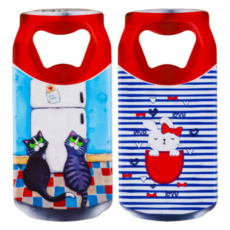 Kedi Temalı Myros Teneke Kutu Açacak Magnet 43x80 mm - 2