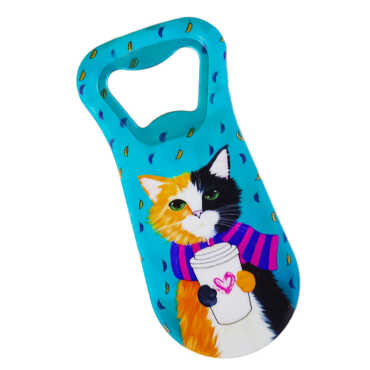 Kedi Temalı Uv Baskılı Açacak Magnet 95x43 mm - Standart - 2