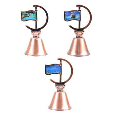 Kekova Themed Collectible Souvenir Double Face Metal Spinner Flag Bell - Bronze Color - 2