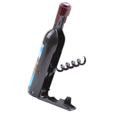 Kekova Themed Bottle Shaped Metal Wine Bottle Corkscrew Opener-Magnetic 115x25x25 mm - Thumbnail