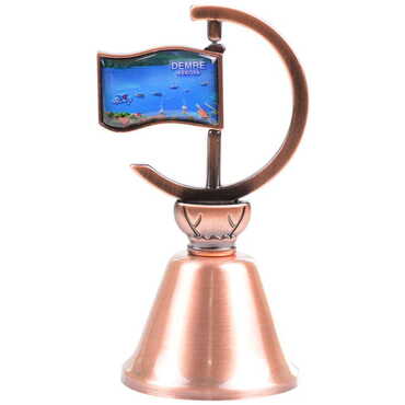 Kekova Themed Collectible Souvenir Double Face Metal Spinner Flag Bell - Bronze Color - Thumbnail