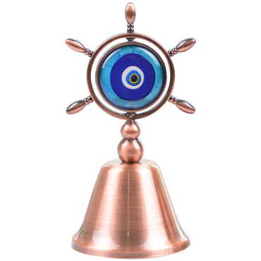 Kekova Themed Collectible Souvenir Double Face Metal Spinner Rudder Bell - Bronze Color - Thumbnail