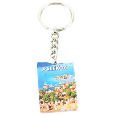 Myros - Kekova Themed Customised UV Printed Plastic Base Rectangle Keyring 31x106 mm