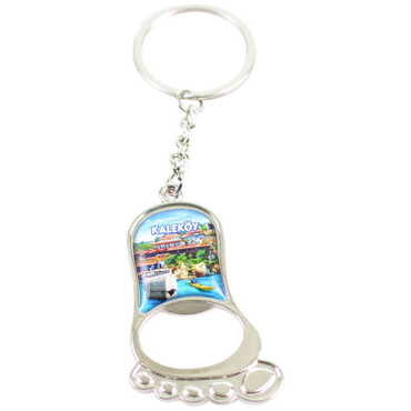 Myros - Kekova Themed Metal Foot Shaped Opener Keychain 37x118 mm