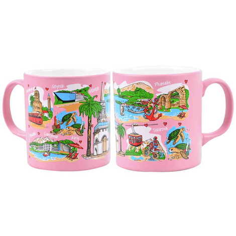 Kemer Region Themed Customised Serigraphy Printed Ceramic Mug 82x90 mm