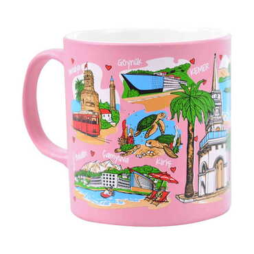 Kemer Region Themed Customised Serigraphy Printed Ceramic Mug 82x90 mm - Thumbnail