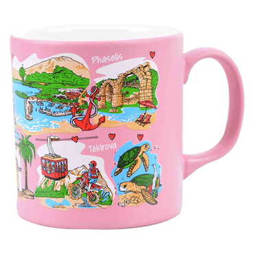 Kemer Region Themed Customised Serigraphy Printed Ceramic Mug 82x90 mm - Thumbnail