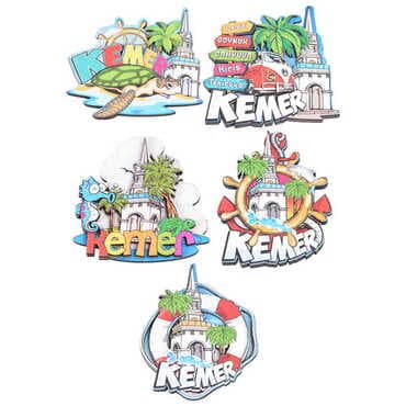 Kemer Themed Wooden Customised 2D Souvenir Fridge Magnet - 2