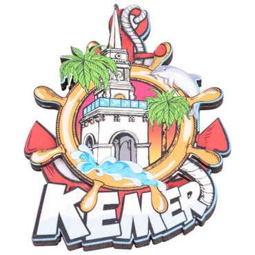 Kemer Themed Wooden Customised 2D Souvenir Fridge Magnet - 4