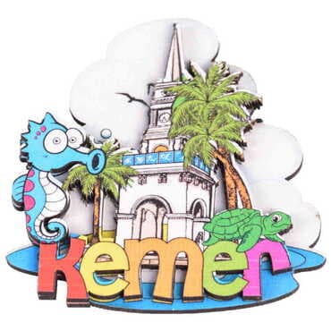 Kemer Themed Wooden Customised 2D Souvenir Fridge Magnet - 5