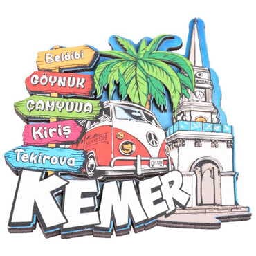 Kemer Themed Wooden Customised 2D Souvenir Fridge Magnet - 6