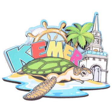 Kemer Themed Wooden Customised 2D Souvenir Fridge Magnet - 7