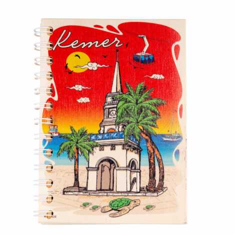 Toptan Kemer Temalı Ahşap Kapakli Defter 90*140 Mm - 1