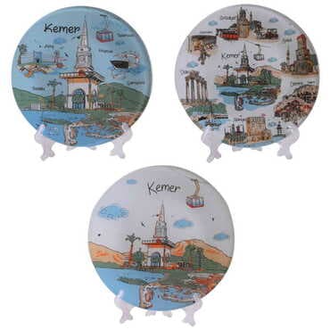 Kemer Themed Bespoke Printed Glass Plate 18 Cm - 2