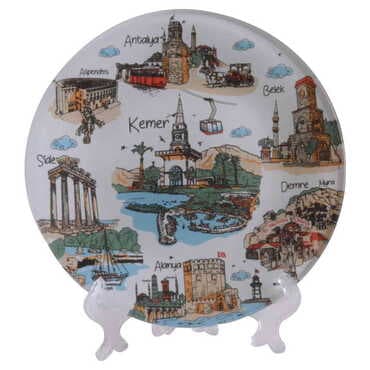 Kemer Themed Bespoke Printed Glass Plate 18 Cm - 3