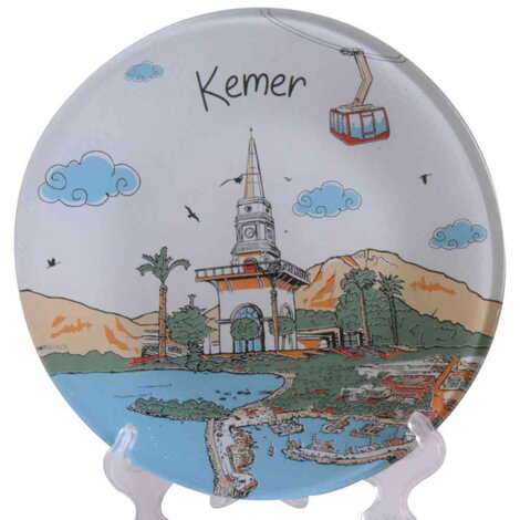 Kemer Themed Bespoke Printed Glass Plate 21 Cm