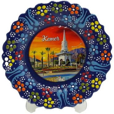 Toptan Kemer Temalı Çini Myros Resim Tabak 12 cm