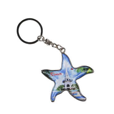 Kemer Themed Starfish Shaped Metal Keychain