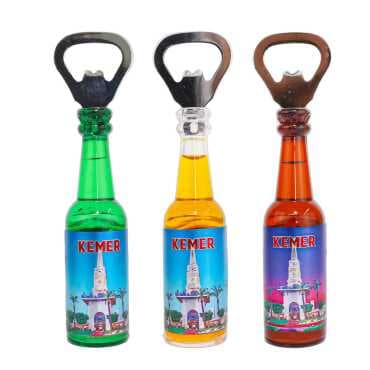 Kemer Themed Metallic Bottle Opener Refrigerator Magnet - 2