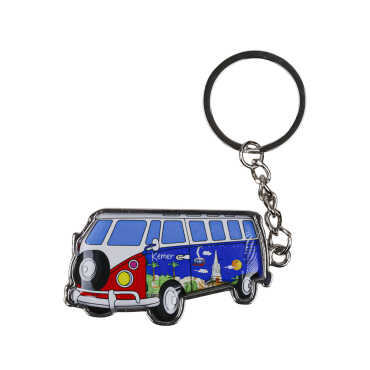 Kemer Themed Minibus Shaped Metal Keychain