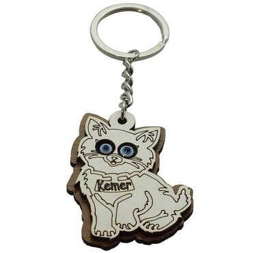 Kemer Themed Wooden Custom Printed Wooden Keyring - 7