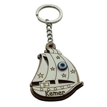 Kemer Themed Wooden Custom Printed Wooden Keyring - 13