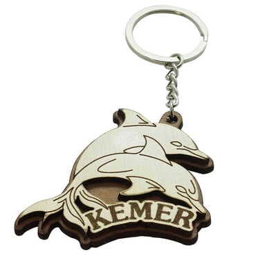 Kemer Themed Wooden Custom Printed Wooden Keyring - 23