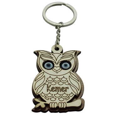 Kemer Themed Wooden Custom Printed Wooden Keyring - 24