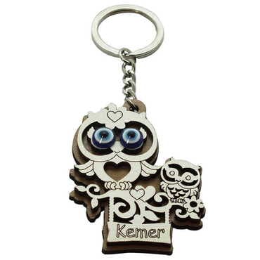 Kemer Themed Wooden Custom Printed Wooden Keyring - 32