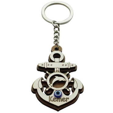 Kemer Themed Wooden Custom Printed Wooden Keyring - 35