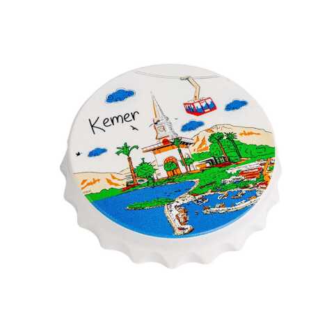 Kemer Temalı Myros Beyaz Kapak Açacak Magnet 63x15 mm - 2