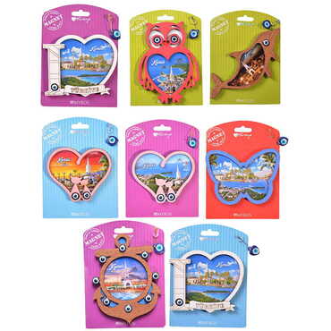 Kemer Themed Wooden Backing Carded Serie C Fridge Magnet - 2