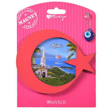 Kemer Themed Wooden Backing Carded Serie C Fridge Magnet - 6