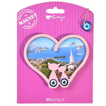 Kemer Themed Wooden Backing Carded Serie C Fridge Magnet - 9