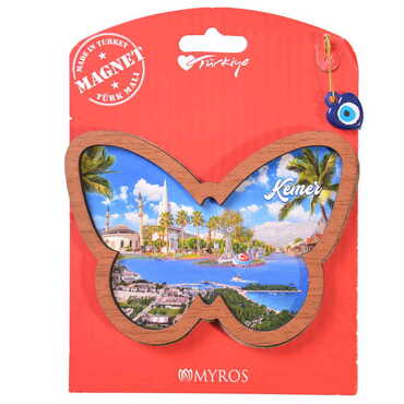 Kemer Themed Wooden Backing Carded Serie C Fridge Magnet - 10