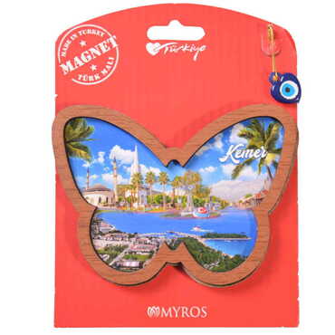 Kemer Themed Wooden Backing Carded Serie C Fridge Magnet - 11